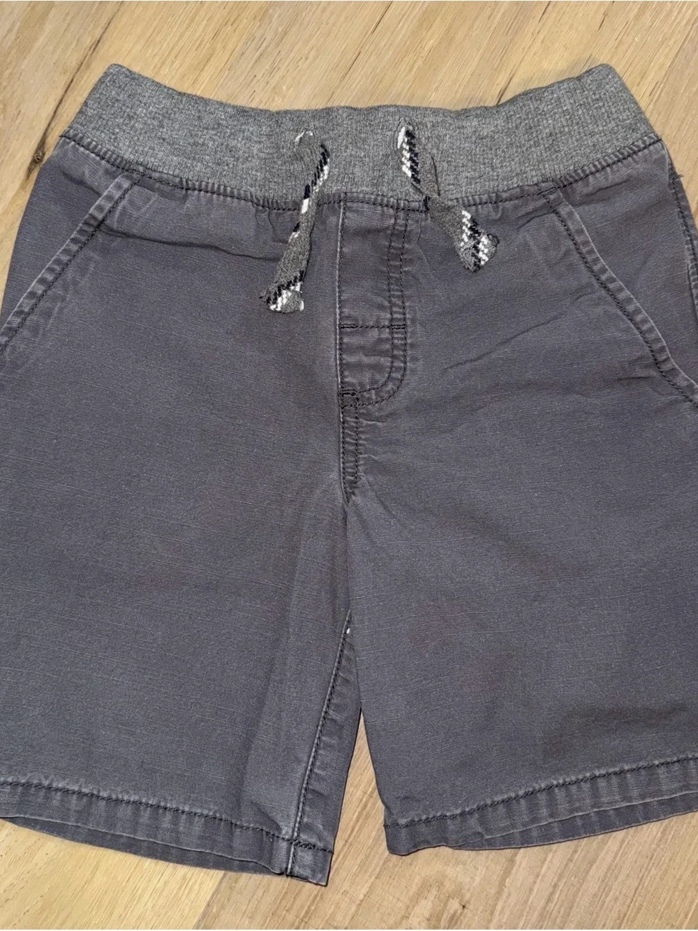 Kids Gray Knit-Waist Pull-On Shorts